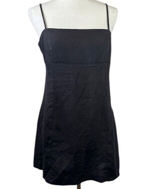 House of Harlow 1960 | Dresses | House Of Harlow Black Halter Smocked Linen  Blend Bubble Hem Mini Dress Large | Poshmark